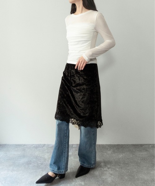 「on:nue」 長袖カットソー FREE アイボリー レディース_画像8