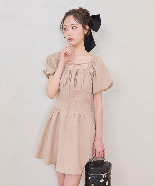 バブリーvibes 古着　JUNKO SHIMADA 珊瑚柄　パフスリミニワンピ MAJESTIC LEGON（マジェスティックレゴン） ワンピース 夏 半袖