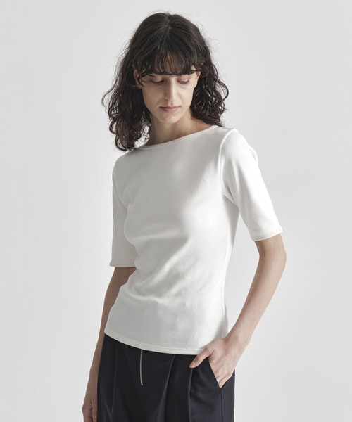 tシャツ 半袖 「THE TOKYO/ザトウキョウ」Boat Neck Rib Top/ボート