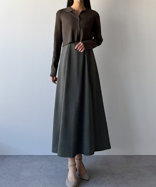 「mipiarl」 コンビワンピース X-LARGE アイボリー レディース_画像7