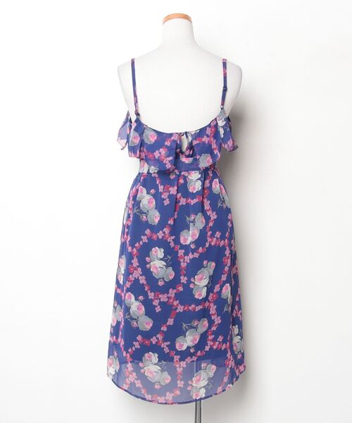 「REBECCA TAYLOR」 花柄キャミソールワンピース 2 ブルー レディース_画像2