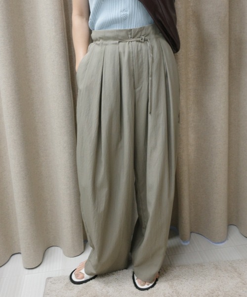 Ameri（アメリ） ワイドパンツ パンツ MEDI MULTI TUCK NARROW BELT