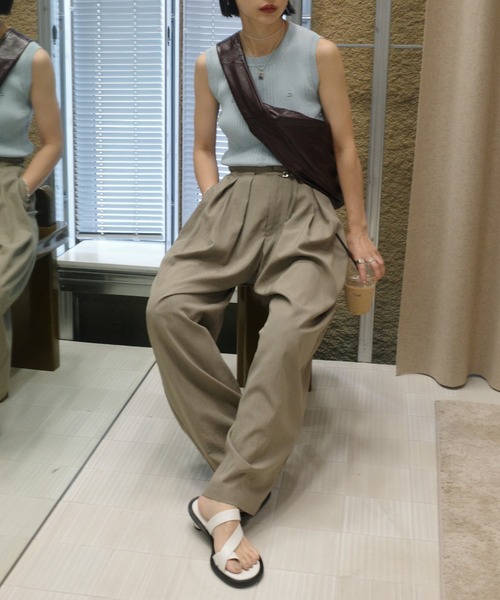 Ameri（アメリ） ワイドパンツ パンツ MEDI MULTI TUCK NARROW BELT
