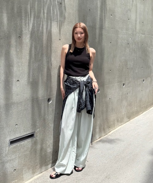 Ameri（アメリ） ワイドパンツ パンツ MEDI MULTI TUCK NARROW BELT