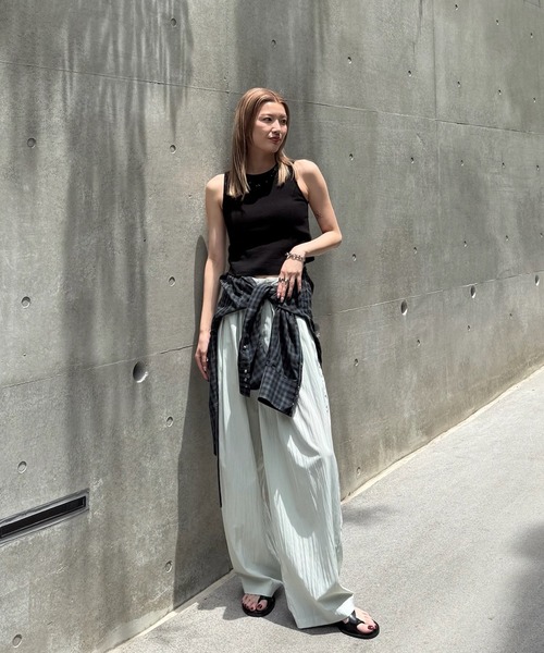 Ameri（アメリ） ワイドパンツ パンツ MEDI MULTI TUCK NARROW BELT