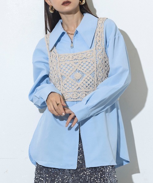 古着 Hazel Moon ボーダー柄 クロシェニット ビスチェ レディースXS相当 /eaa474345 【SS2506_30】 古着 Hazel Moon ボーダー柄 クロシェニット ビスチェ