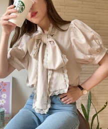 tocco closet ブラウス シャツ 「ZOZO限定」レースボウタイ