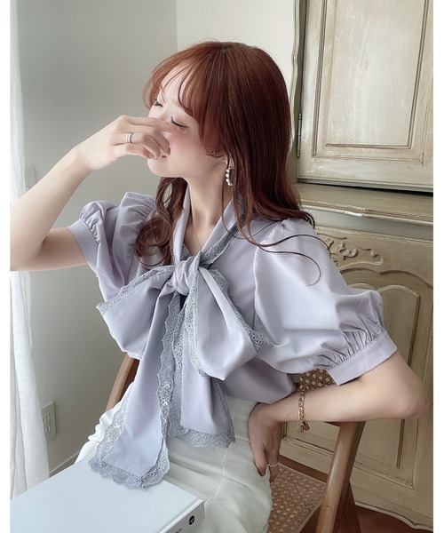tocco closet ブラウス シャツ 「ZOZO限定」レースボウタイ