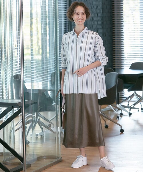 自由区 シャツ ブラウス 「洗える」SOMELOSシャーティング シャツ  