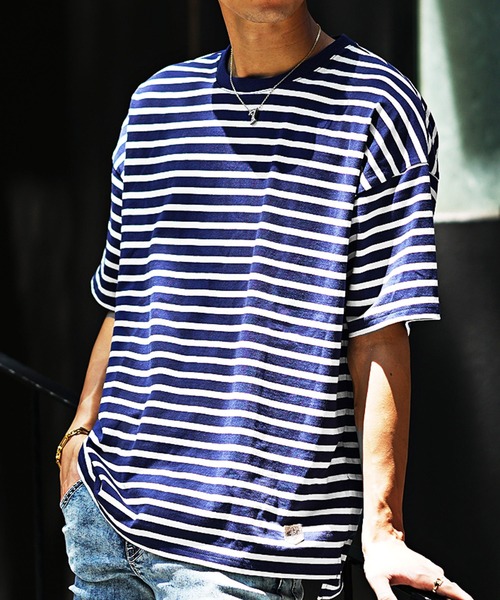 joker（ジョーカー） tシャツ ボーダービッグシルエットTシャツ クルー