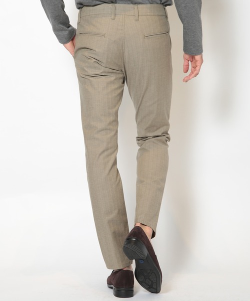 MEN'S BIGI スラックス 「ON/OFF兼用」シャドーヘリンボーン