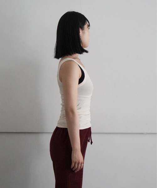 BASERANGE タンクトップ ノースリーブ HEART TANK レディース