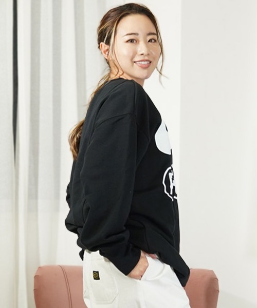 M ナイキ レディース スウェット トレーナー 薄手 ロゴ スウッシュ レディース注目】Nike Swoosh Oversize Crew Sweat Shirt (Nike