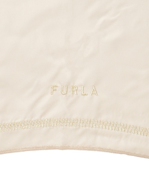 FURLA 折りたたみ傘 晴雨兼用折りたたみ日傘 ジッパー刺繍