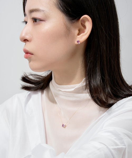 Jewel closet by L&Co. ピアス K10 バイカラー アメジスト
