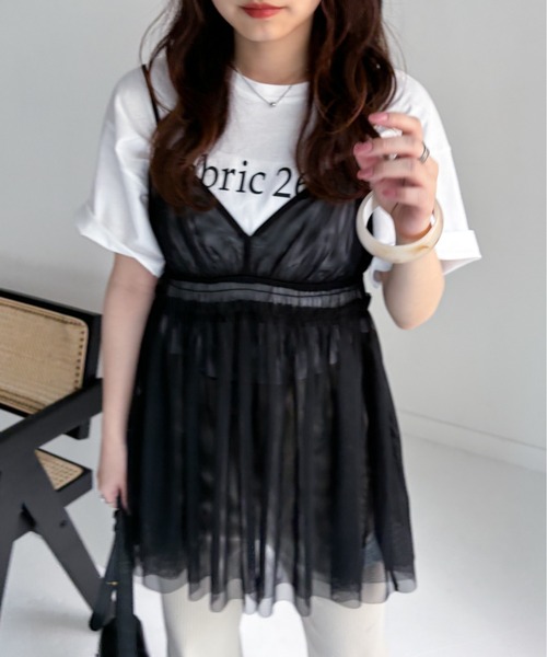 tシャツ ビックロゴプリントショートTシャツ レディース EPIMI E'PIMMY tシャツ ロゴプリントショート丈ビッグTシャツ