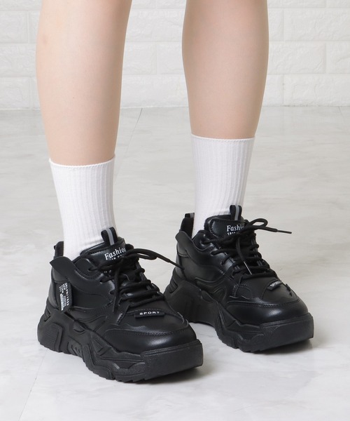 Lace Ladies スニーカー 凹凸 ソール タグ付き 厚底 インナー