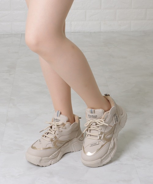 Lace Ladies スニーカー 凹凸 ソール タグ付き 厚底 インナー