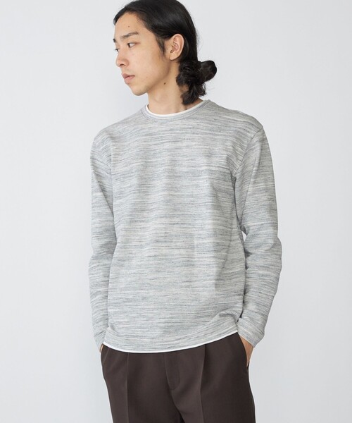 SHIPS tシャツ SHIPS: フェイクレイヤード ピケ クルーネック T