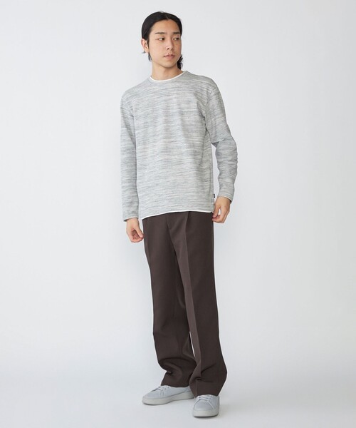SHIPS tシャツ SHIPS: フェイクレイヤード ピケ クルーネック T