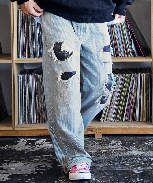 ADAM PATEK ジーンズ ADAMPATEK/clash looose hickory denim