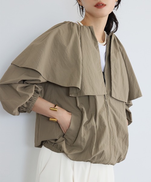 ella_selectshop ビッグカラーテントブルゾン