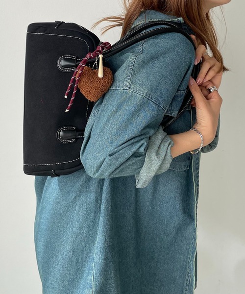 REAIMER ミニバッグチャーム付き　ボストンバッグ　ブラウン Chico ボストンバッグ 「5色展開/500mlペットボトル収納可