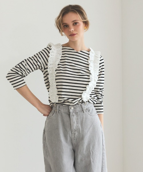 DONOBAN（ドノバン） tシャツ ハートネックボーダートップス