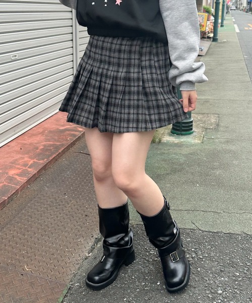 shrita（シュリータ） スカート チェックプリーツミニスカート「低身長