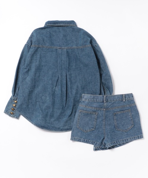 ViViDAY セットアップ 「セットアップ」デニムシャツ＋デニムスカパン