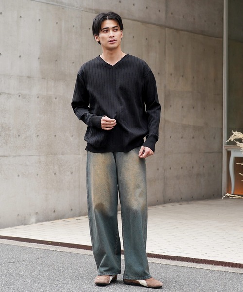 JIGGYS SHOP（ジギーズショップ） セーター ニット ワイドリブVネック