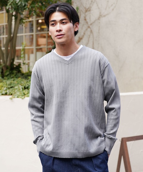 JIGGYS SHOP（ジギーズショップ） セーター ニット ワイドリブVネック