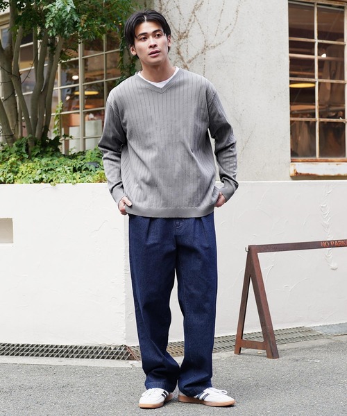 JIGGYS SHOP（ジギーズショップ） セーター ニット ワイドリブVネック