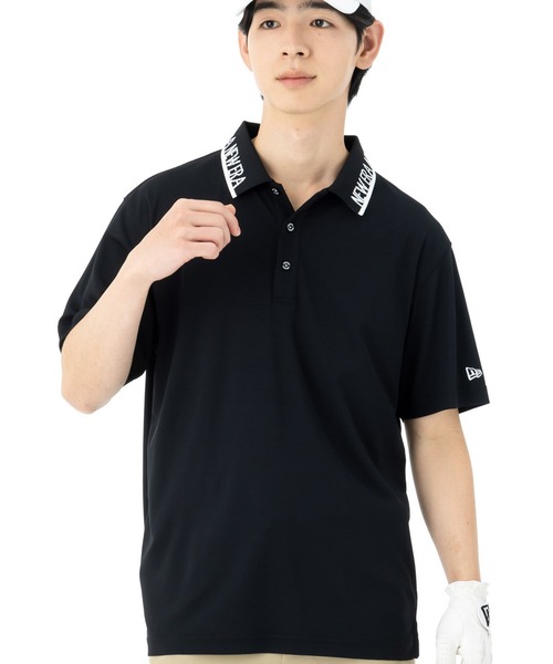 美品！！鹿の子 ポロシャツ NEW ERA(ニューエラ)ブラック | ゴルフ NEW ERA ポロシャツ ニューエラゴルフ 半袖ポロシャツ 鹿の子 襟