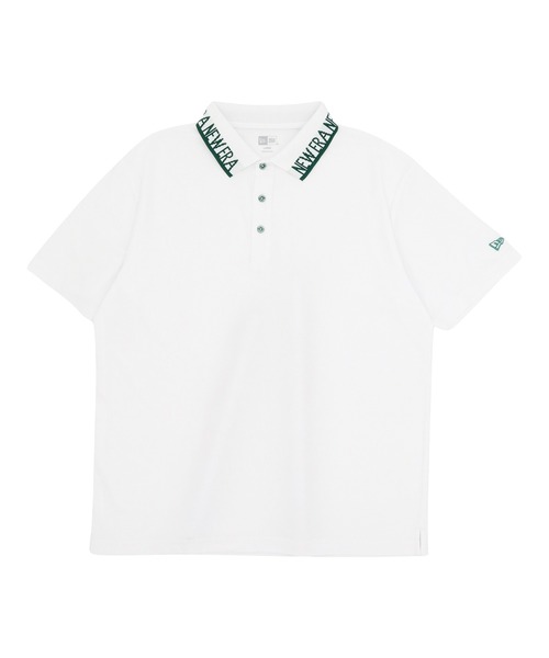 NEW ERA 鹿の子ポロシャツ Vertical Logo ホワイト ゴルフ 半袖 鹿の子 ポロシャツ Vertical Logo ホワイト | ゴルフ