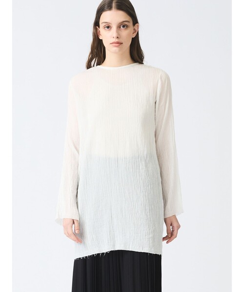 tシャツ mizuiro ind コットンクレープチュニックプルオーバー レディース