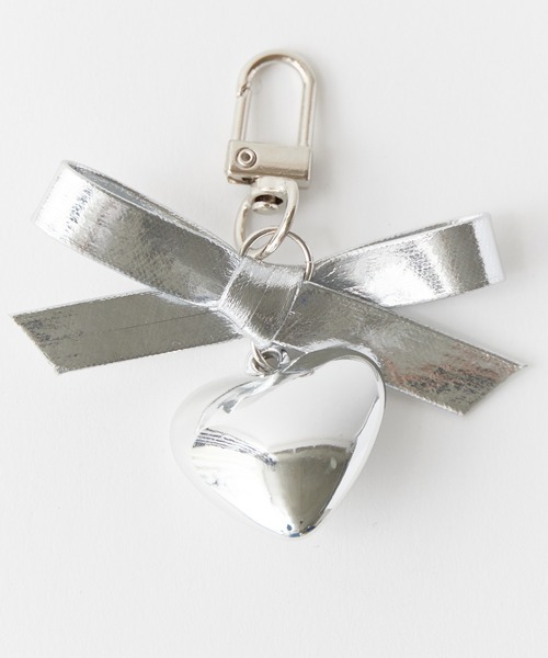 ROOP TOKYO キーホルダー シルバーハートリボンチャーム : ZOZOTOWN