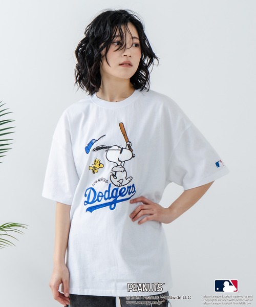 MLB tシャツ 「PEANUTS×MLB」オリジナルデザイン Tシャツ ヤンキース