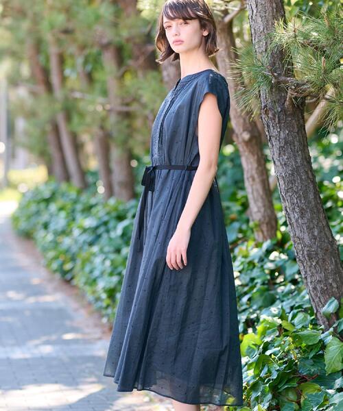 DRESSTERIOR ワンピース 「ポケット付/きれいめ」ドット刺繍タック