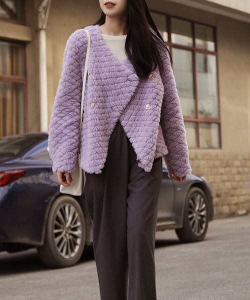 「Jasmine Grandiflorum」 ノーカラージャケット LARGE グレー レディース_画像6