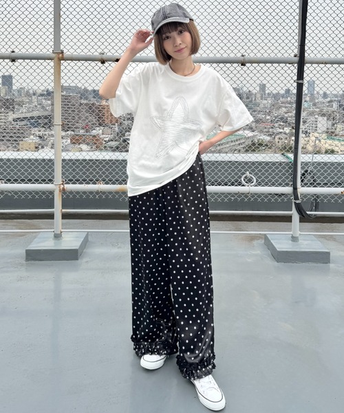 SOLOV フリルパンツ ハードコンパクト裏毛 裾フリルパンツ（スウェットパンツ