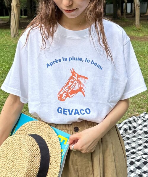 tシャツ 「GEVACO」グラフィック半袖ワッフルリンガーTEE レディース メンズ セール】【GEVACO】グラフィック半袖ワッフルリンガーTEE（T