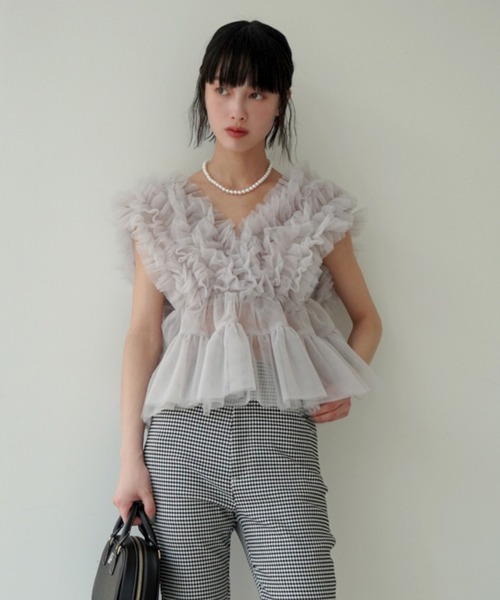 eimy istoire ベスト ジレ チュールフリルボリュームベスト