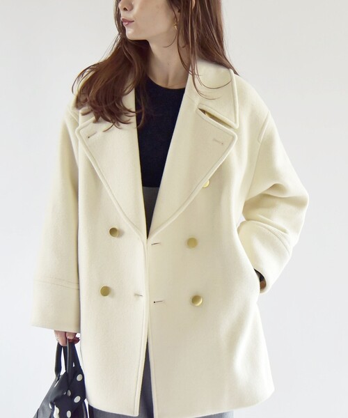 quaranciel 「quaranciel」 ピーコート ONE SIZE ホワイト レディース