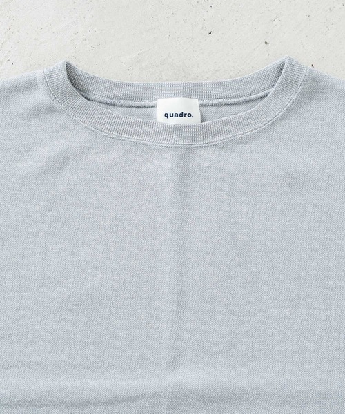 quadro tシャツ Wジャガード7分袖クルーネックプルオーバー