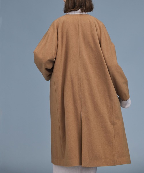 「N.O.R.C」 ノーカラーコート M アイボリー レディース_画像6