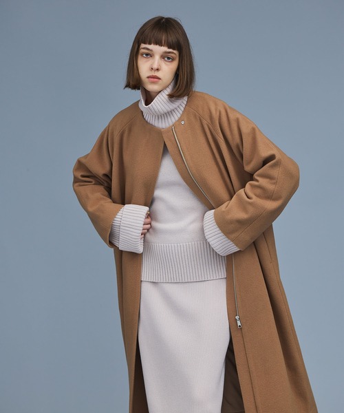 「N.O.R.C」 ノーカラーコート M アイボリー レディース_画像7