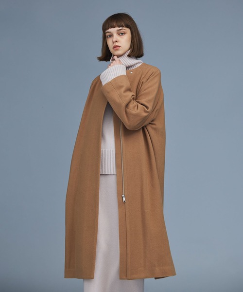 「N.O.R.C」 ノーカラーコート M アイボリー レディース_画像8