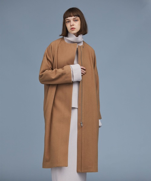 「N.O.R.C」 ノーカラーコート M アイボリー レディース_画像9