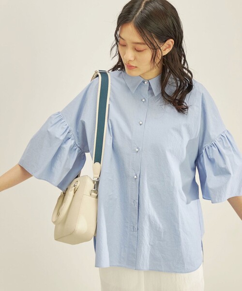 「SHIPS」 半袖シャツ ONE SIZE ブルー レディース